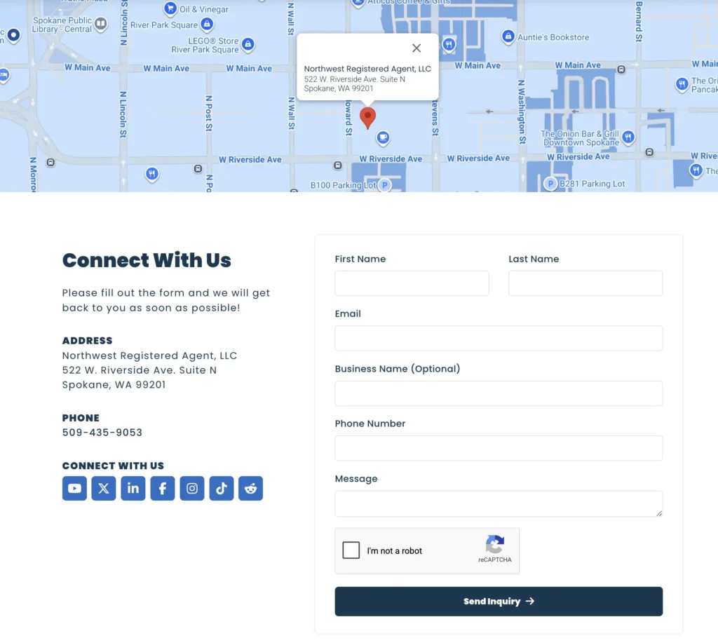 Northwest Registered Agent Customer Support